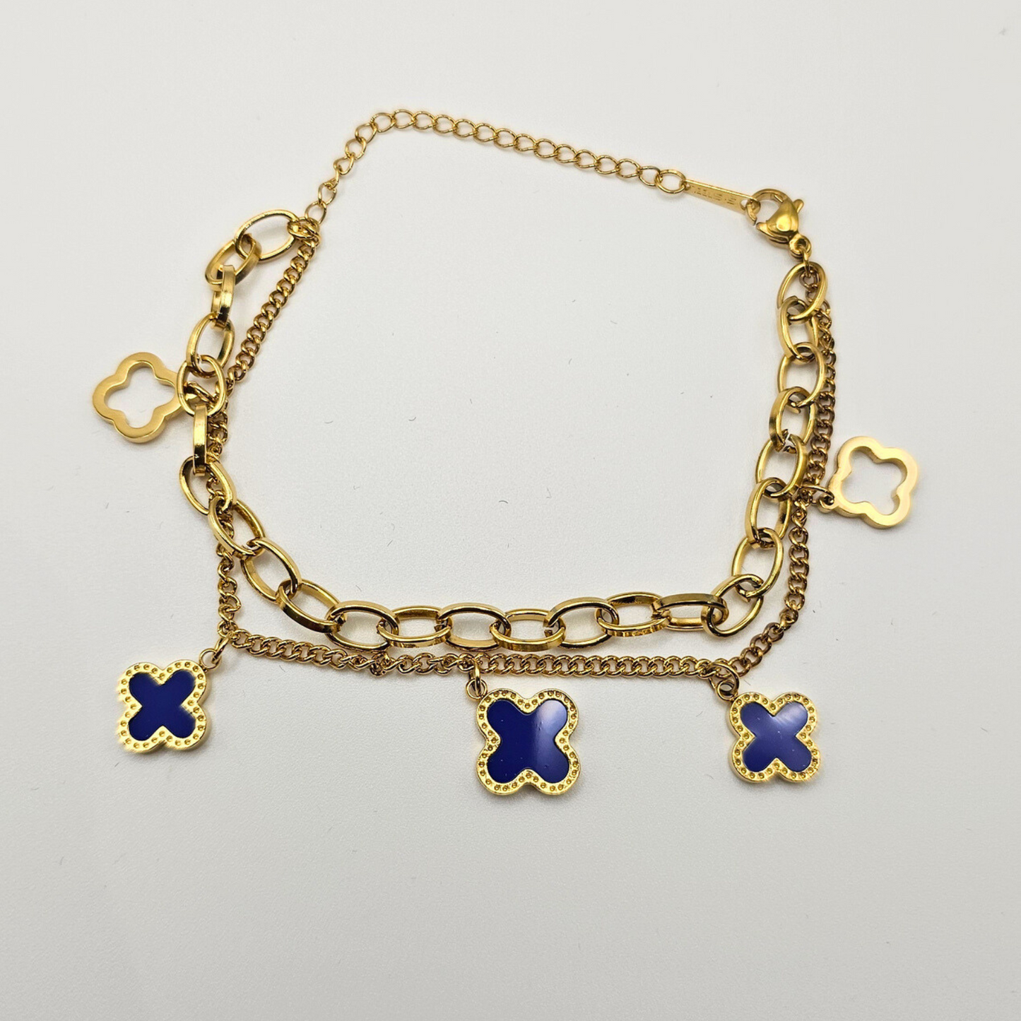 Chivelle Clover Charm Chain Bracelet – Luxe Edition