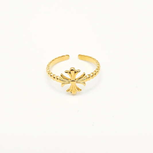 Chivelle Solara Beaded Cross Statement Ring