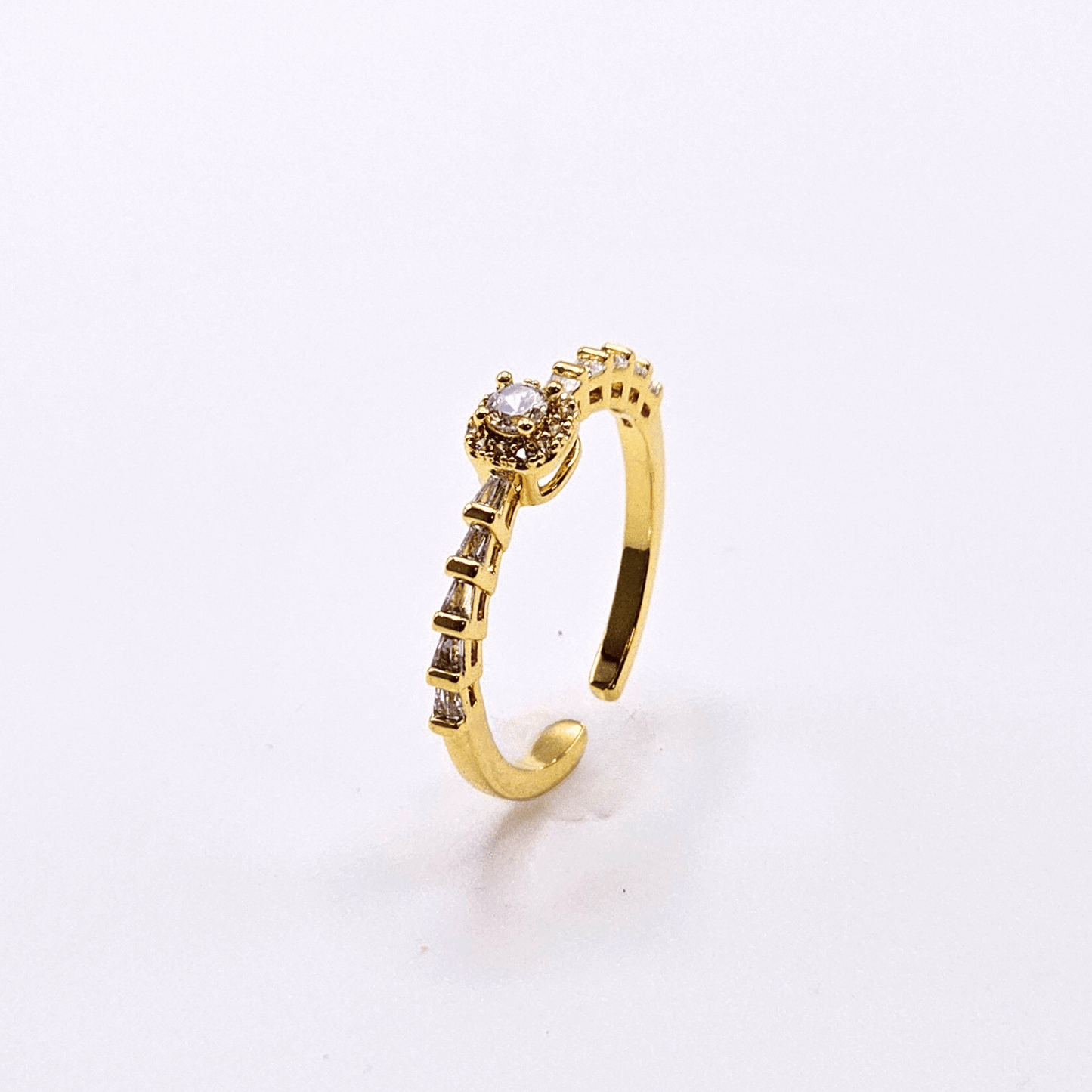 Aurora Solitaire Gold-Plated Ring