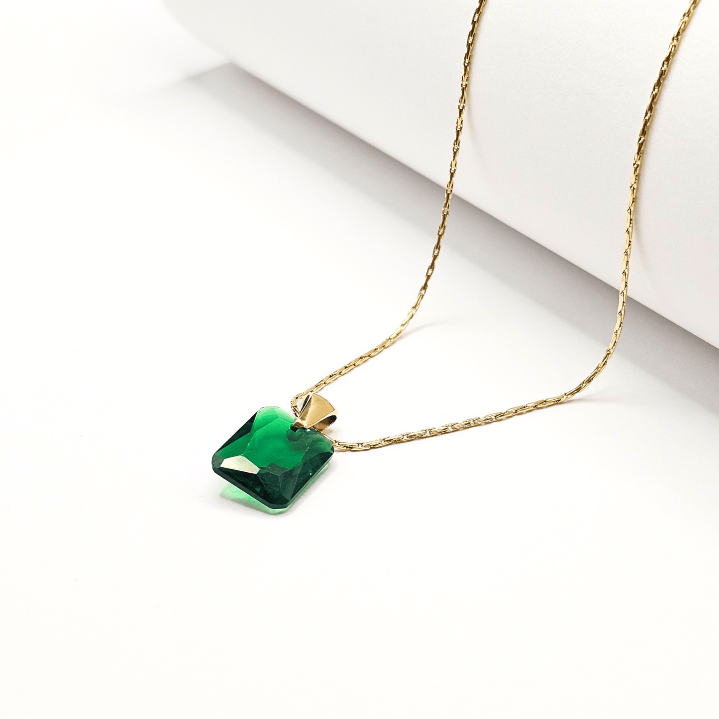 Radiance Emerald-Cut Crystal Pendant Necklace