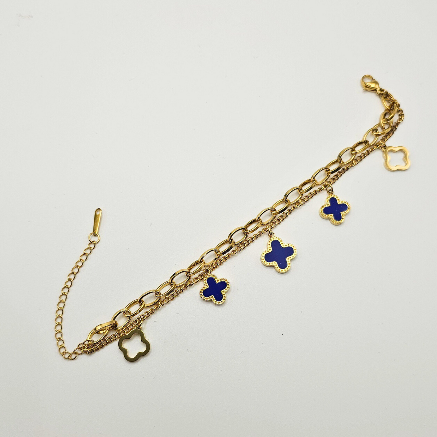 Chivelle Clover Charm Chain Bracelet – Luxe Edition