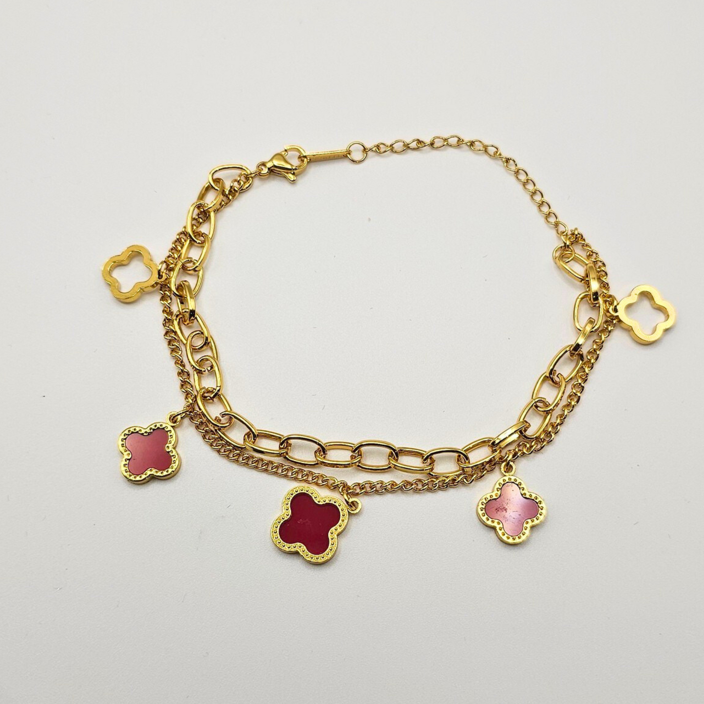 Chivelle Clover Charm Chain Bracelet – Luxe Edition