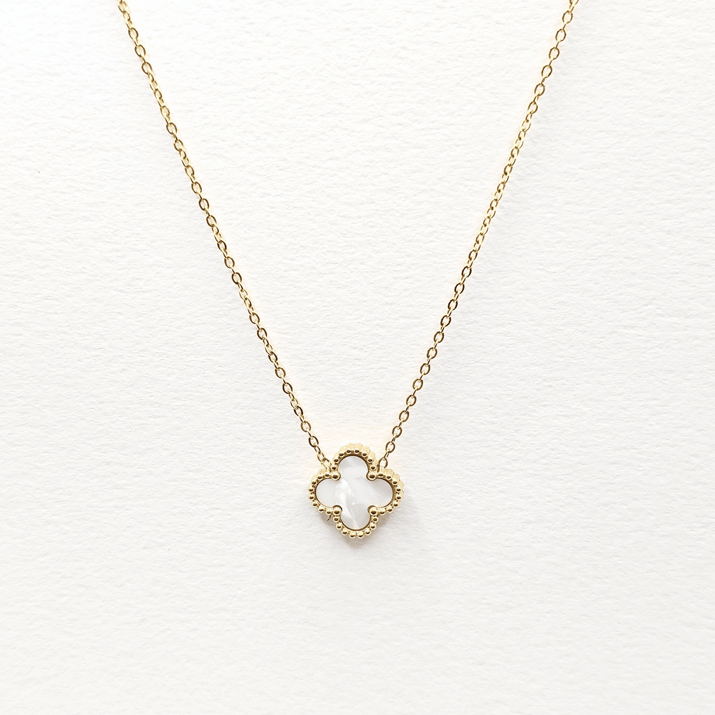 Chivelle Clover Pendant Necklace – Gold, White, Black & Orange