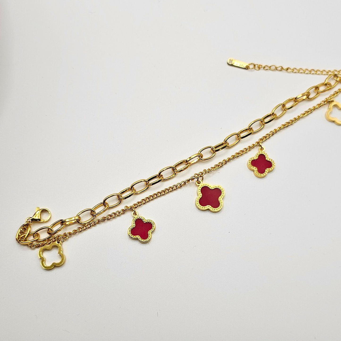 Chivelle Clover Charm Chain Bracelet – Luxe Edition