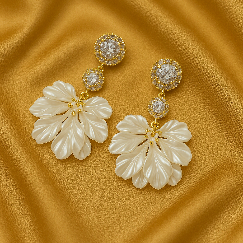 Chivelle Blooming Pearl Petal Drop Earrings