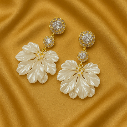 Chivelle Blooming Pearl Petal Drop Earrings