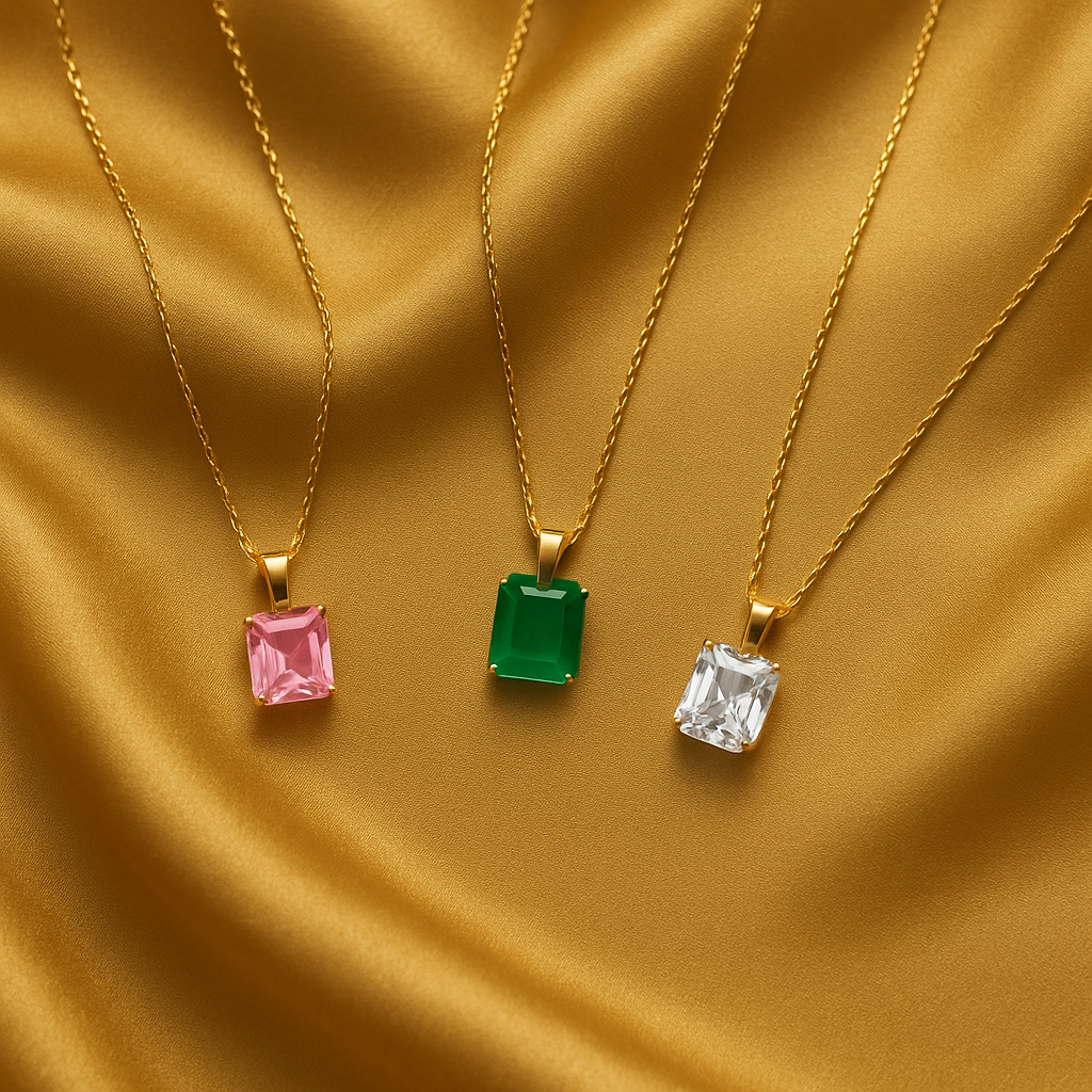 Radiance Emerald-Cut Crystal Pendant Necklace