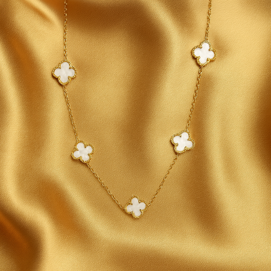 Chivelle Clover Luxe 5-Petal Mother of Pearl Necklace
